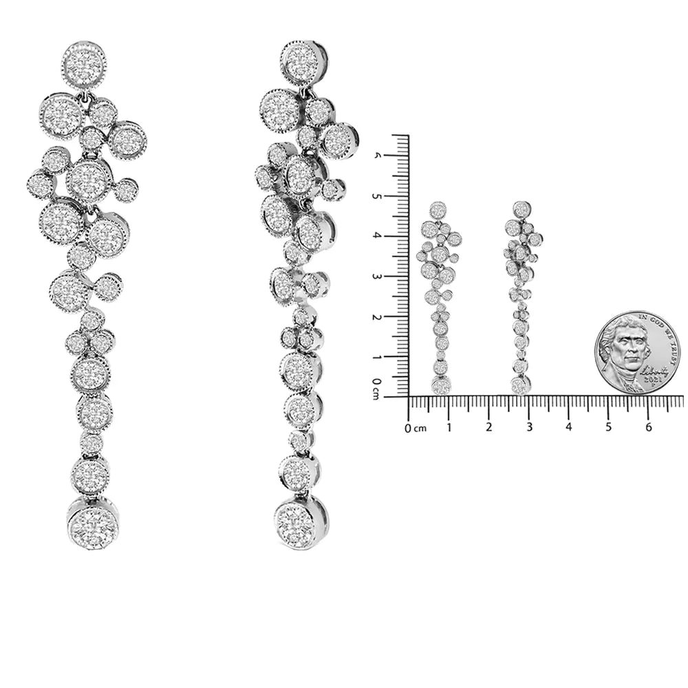 18K White Gold  Round Diamond Waterfall Drop Dangle Stud EarringsDrape yourself in the exquisite sparkle of these diamond waterfall earrings! A perfect statement piece for day or night, these dangle drop earrings are simply splend18K White Gold Round Diamond Waterfall Drop Dangle Stud EarringsEarrings18K White Gold Round Diamond Waterfall Drop Dangle Stud Earrings