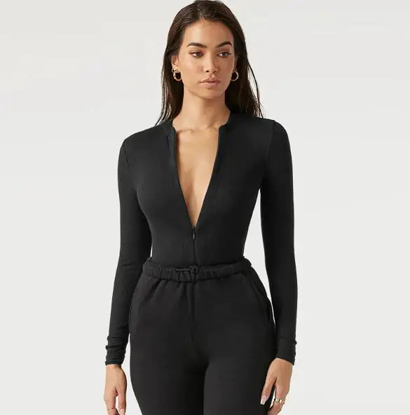 Long Sleeve V-Neck Slim Fit JumpsuitMaterial: PolyesterStyle: Simple, Solid ColorColor: As shown in pictureNote:
Asian sizes run smaller; choose 1-2 sizes larger than usual
Allow 2-3cm difference due t-Neck Slim Fit Jumpsuit-Neck Slim Fit Jumpsuit