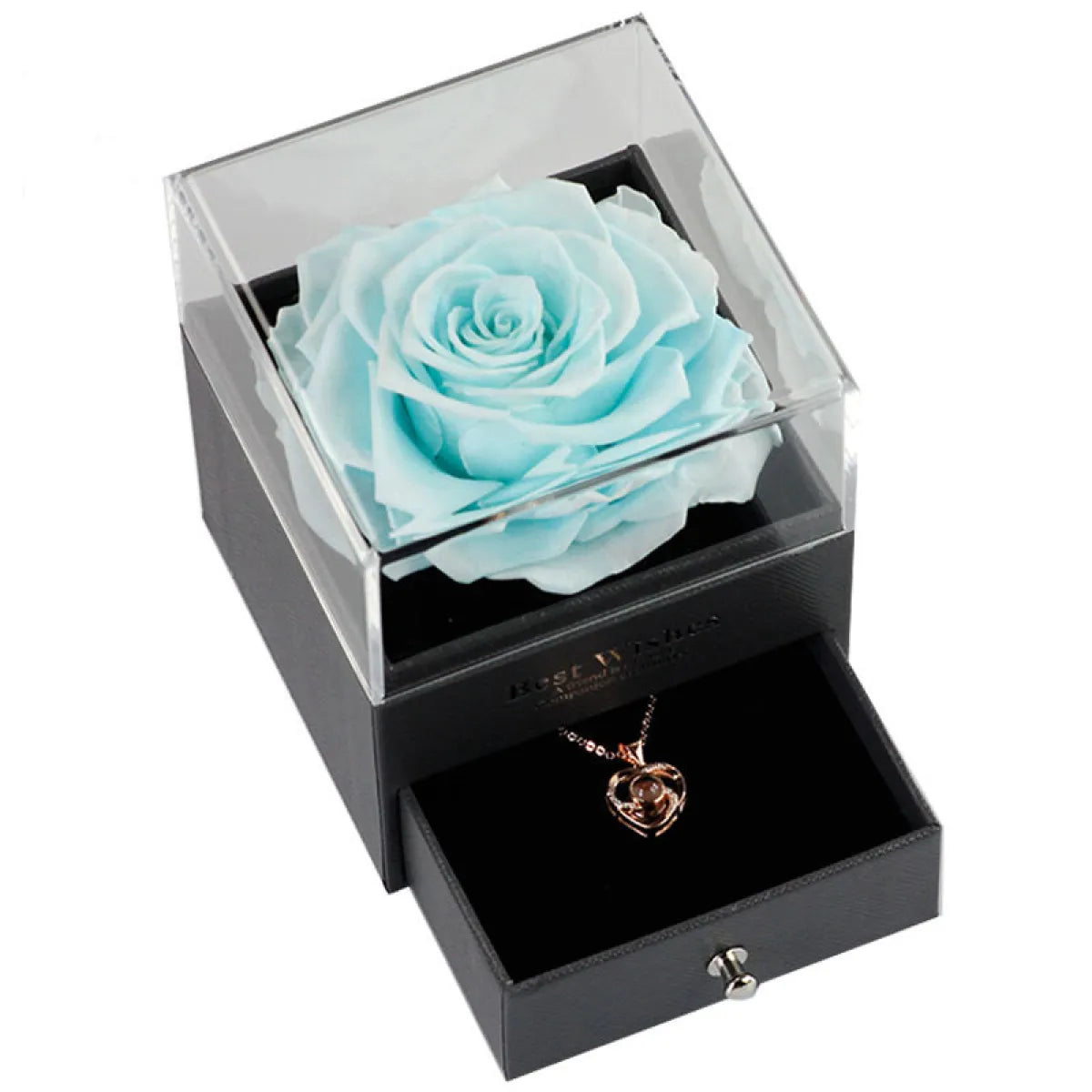 Preserved Rose Jewelry Box Necklace