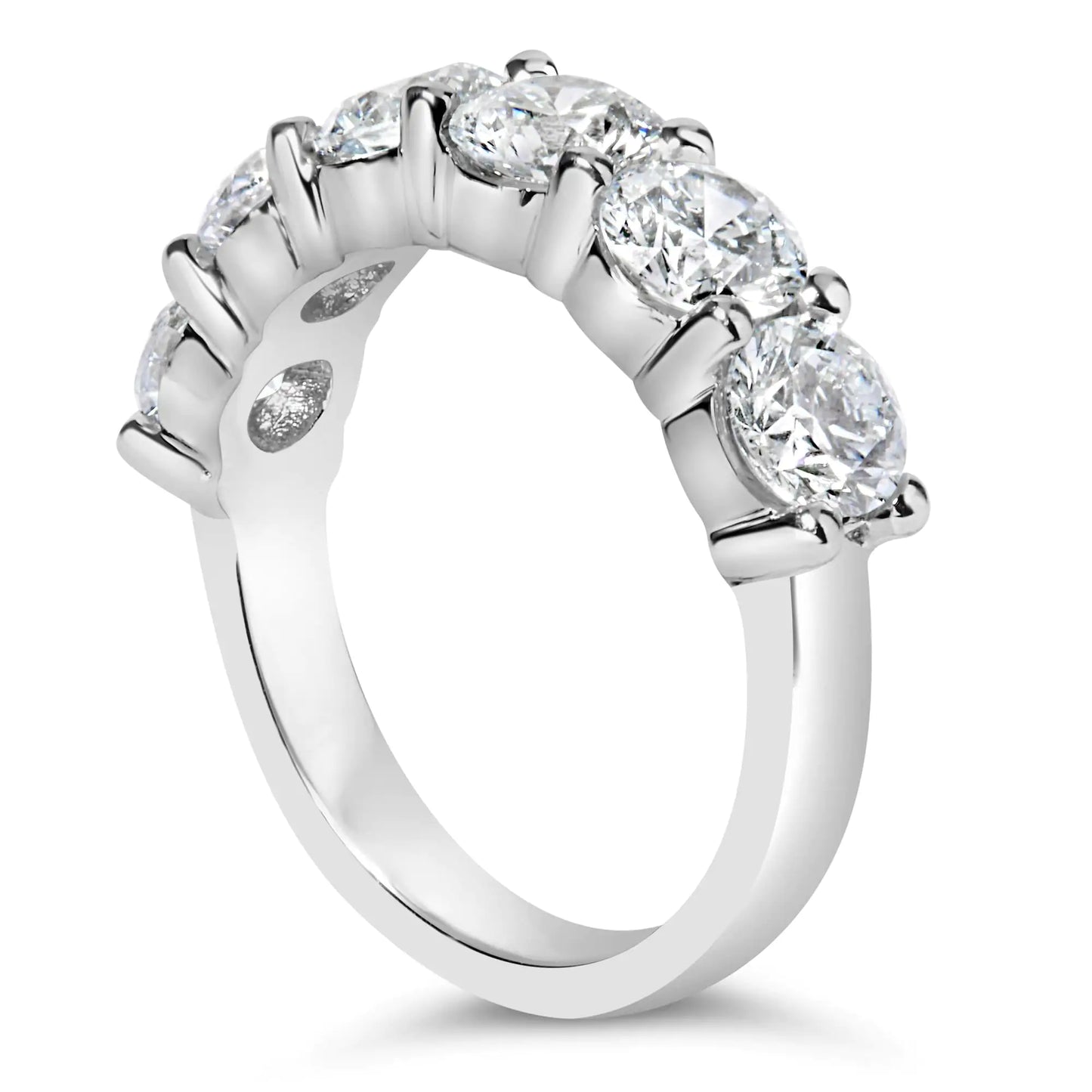 14K White Gold 3.0 Cttw Lab-Grown Diamond Shared Prong Set 6 Stone BanCelebrate love's eternal dance with this exquisite ring, a fusion of tradition and innovation. Six dazzling lab-grown diamonds, each a brilliant round cut, shine wit14K White Gold 3.0Rings14K White Gold 3.0