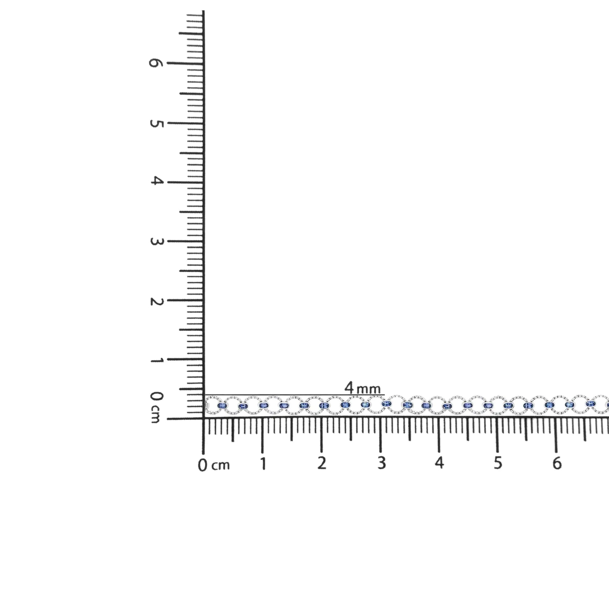18K White Gold 6 Cttw Diamond and 5x3mm Oval Blue Sapphire Openwork CiThis luxury18k white gold link bracelet showcases a shimmering circle links set with glorious round white diamonds in prong settings. These sparkling stones total 6 5x3mm Oval Blue Sapphire Openwork Circle Link Bracelet 5x3mm Oval Blue Sapphire Openwork Circle Link Bracelet 