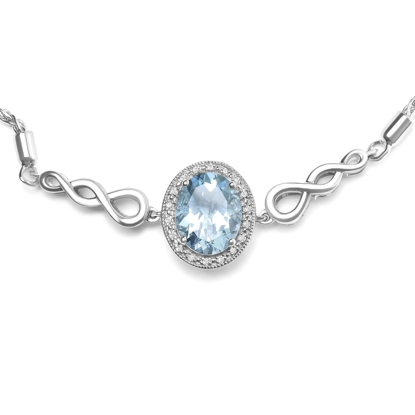 Sterling Silver Blue Topaz Lariat Bolo Bracelet with Diamond Accents –Be captivated by the exquisite beauty of this sterling silver lariat bolo bracelet, showcasing a breathtaking 10x8mm oval blue topaz as its dazzling centerpiece. TheSterling Silver Blue Topaz Lariat Bolo BraceletBraceletSterling Silver Blue Topaz Lariat Bolo Bracelet