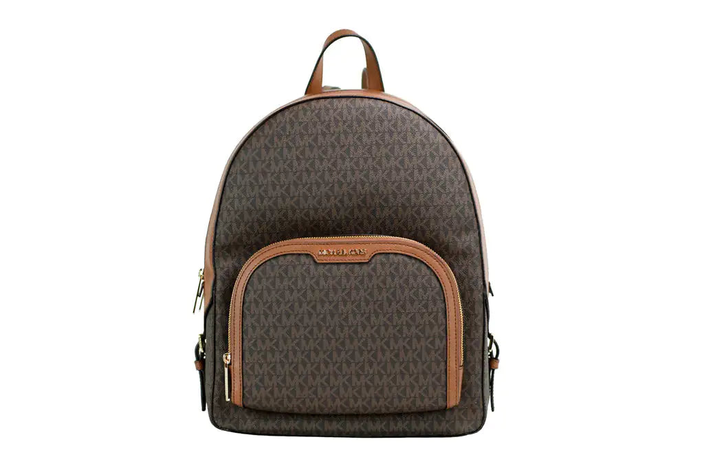 Michael Kors Jaycee Large Brown Zip Pocket Backpack – Functional and Stylish