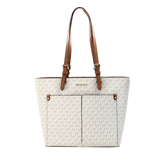 Michael Kors Jet Set Vanilla PVC Double Pocket Tote – Effortless Elegance