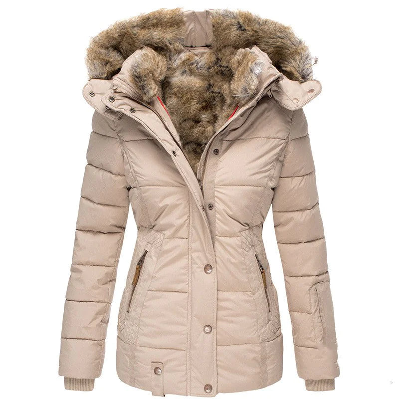 Winter Puffer Jacket with Faux Fur