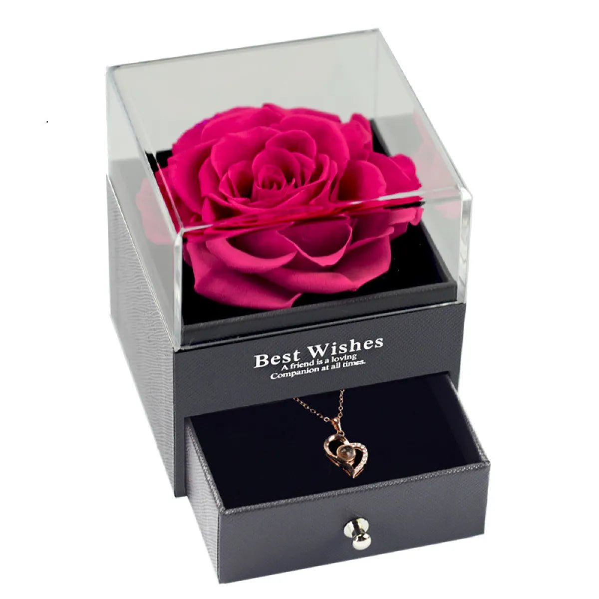 Preserved Rose Jewelry Box Necklace