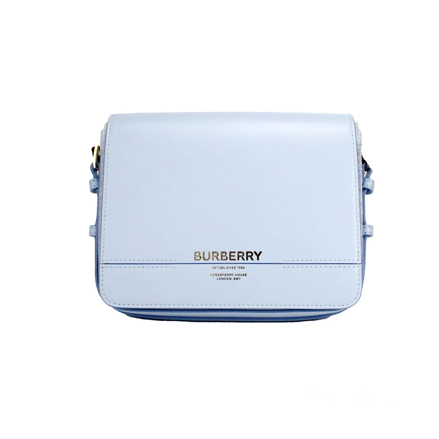 Burberry Grace Small Pale Blue Leather Flap Crossbody BagElevate your style with the Burberry Grace Small Pale Blue Leather Flap Crossbody Bag. Crafted from premium pale blue leather, this sophisticated bag features a sleeBurberry Grace Small Pale Blue Leather Flap Crossbody BagBurberry Grace Small Pale Blue Leather Flap Crossbody Bag