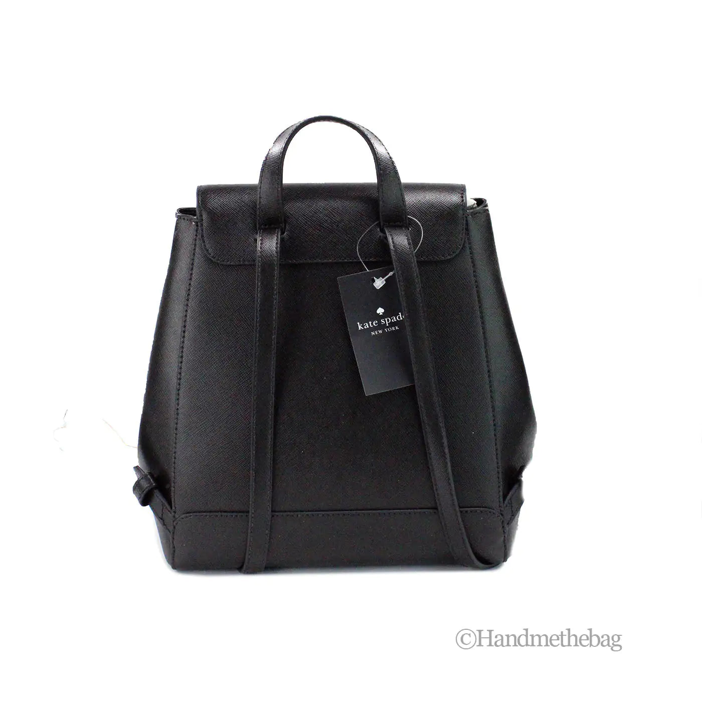 Kate Spade Madison Black Leather Medium Flap Backpack