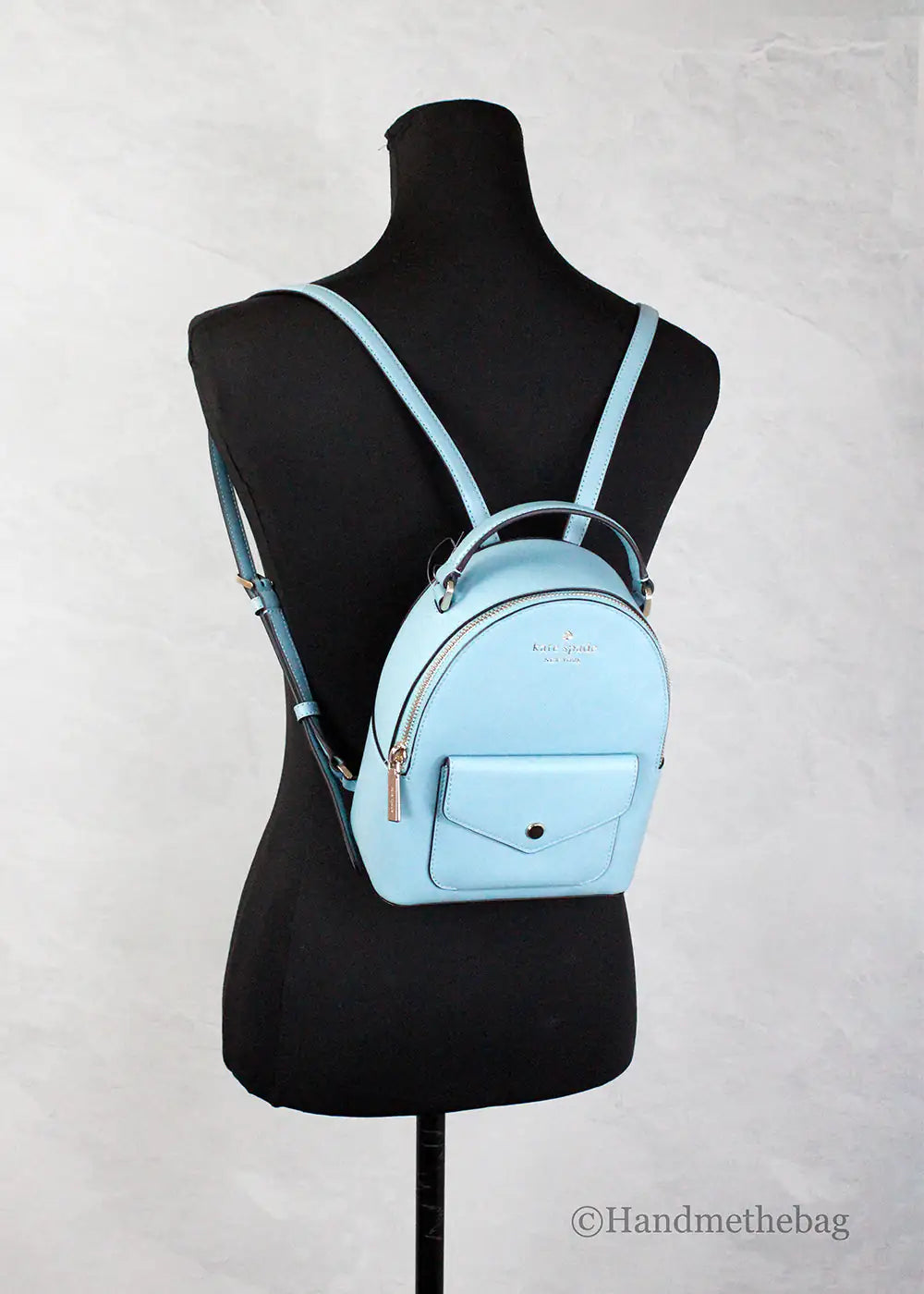 Kate Spade Schuyler Mini Smoky Blue PVC Leather Backpack