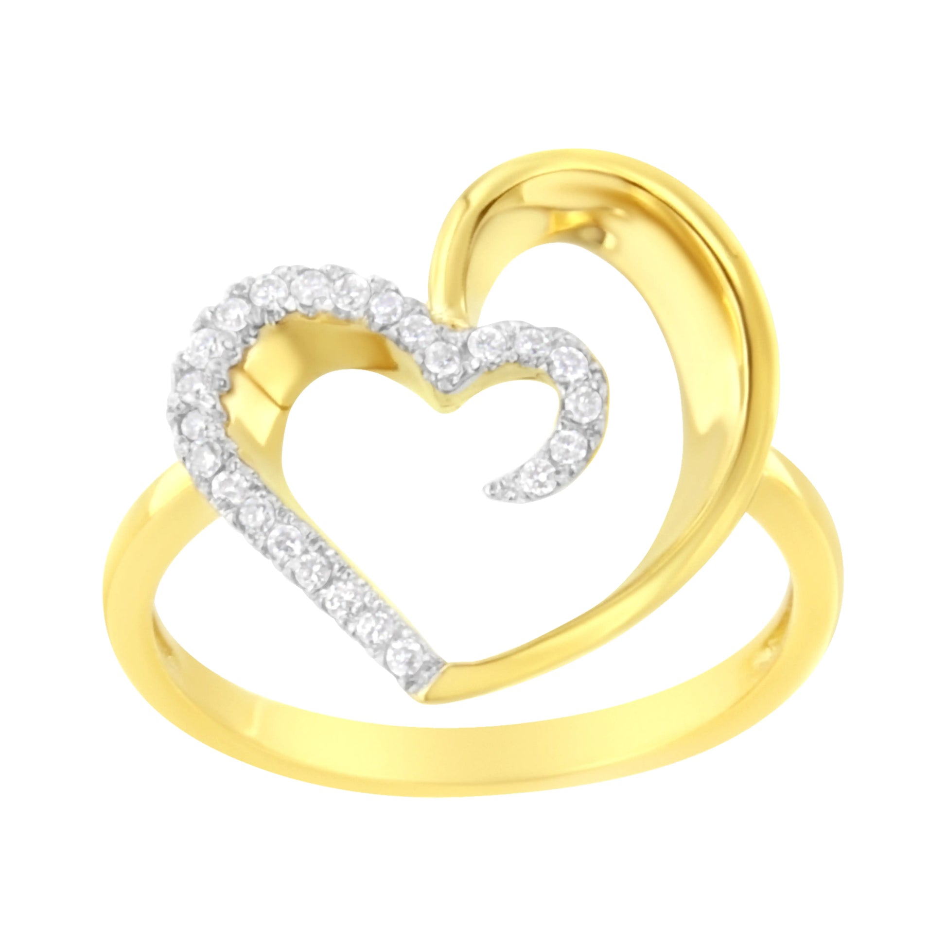 10KT Yellow Gold 1/10 cttw Diamond Heart Shape Ring (K-L, I1-I2)Express your love with this enchanting Diamond Heart Ring, a timeless symbol of romance and devotion. Crafted in radiant 10k yellow gold, this elegant ring features 10KT Yellow Gold 110 cttw Diamond Heart Shape Ring 10KT Yellow Gold 110 cttw Diamond Heart Shape Ring 