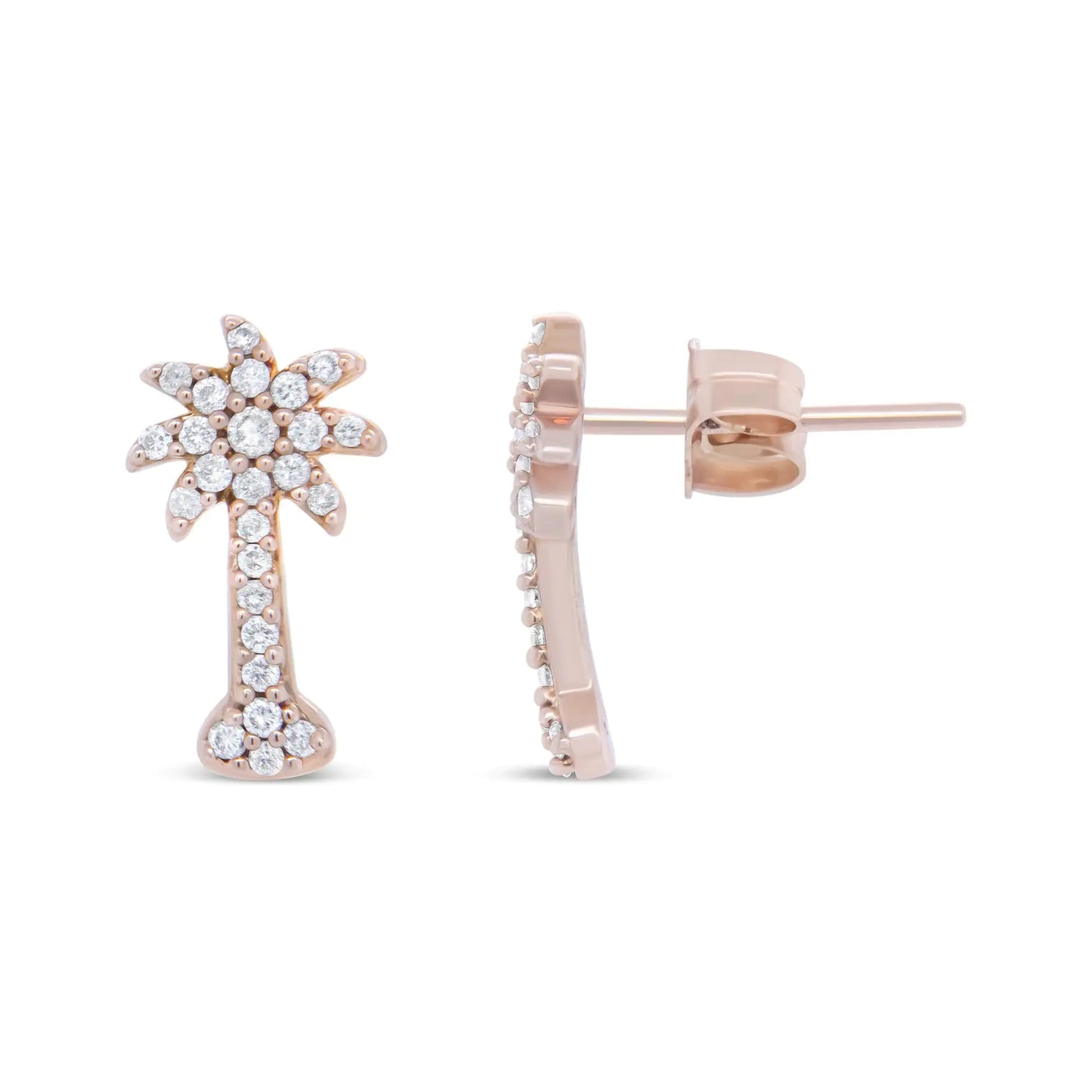 10k Rose Gold Diamond Palm Tree Stud Earrings – Tropical Elegance and Bring the beauty of the beach to her jewelry collection with these dazzling diamond palm tree stud earrings. Crafted in warm 10k rose gold, each earring captures the10k Rose Gold Diamond Palm Tree Stud Earrings – Tropical EleganceEarrings10k Rose Gold Diamond Palm Tree Stud Earrings – Tropical Elegance