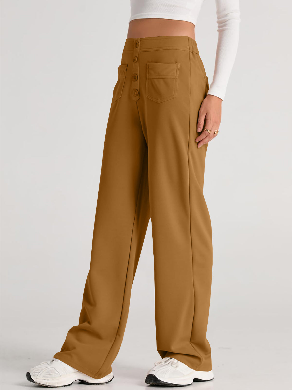 High Waist Wide Leg PantsFeatures: Pocketed
Sheer: Opaque
Material composition: 95% polyester, 5% spandex
Care instructions: Machine wash cold. Tumble dry low.
Imported
Product Measurements High Waist Wide Leg PantsPantsHigh Waist Wide Leg Pants