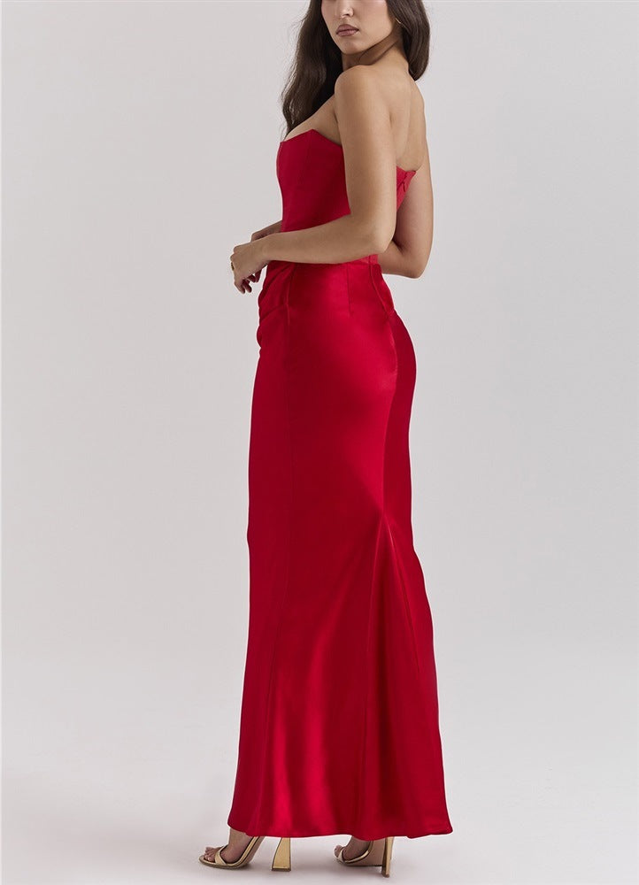 Slim Tube Top Backless Dress – Sexy Long Evening Party Gown