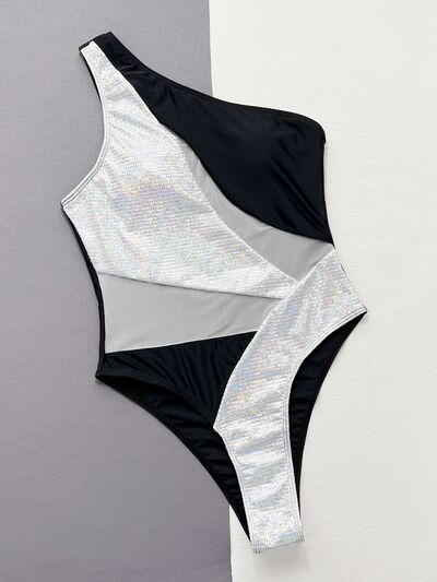 Contrast Panel One-Piece SwimsuitFeatures: Basic style
Chest pad: Removable padding
Underwire: No underwire
Stretch: Stretchy
Material composition: 80% nylon, 20% spandex
Care instructions: Machine Contrast PanelContrast Panel