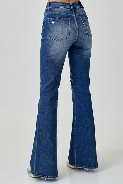 RISEN Distressed Button-Fly Flare JeansThe leg of these jeans presents a popular flared pants design, giving you more charm and personality when wearing them. Whether paired with a shirt, t-shirt or top, RISEN Distressed Button-Fly Flare JeansRISEN Distressed Button-Fly Flare Jeans