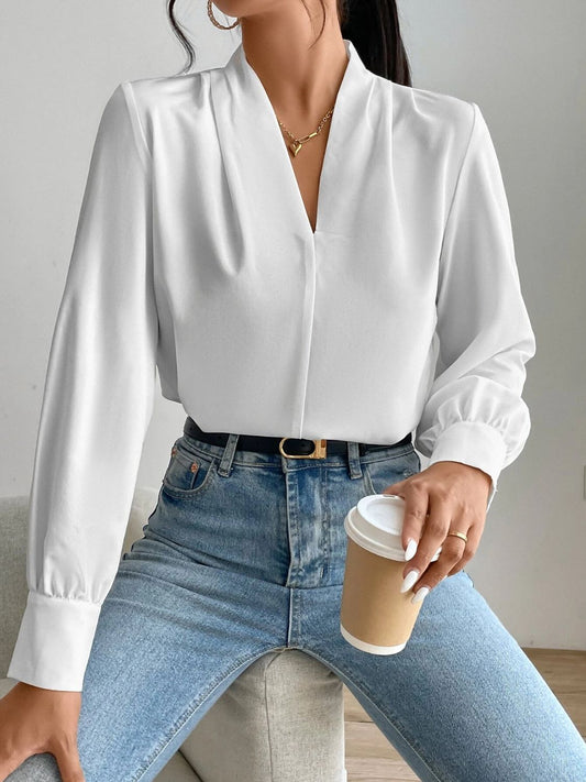 V Neck Long Sleeve TopFeatures: Basic style
Sheer: Opaque
Stretch: No stretch
Material composition: 100% polyester
Care instructions: Machine wash cold. Tumble dry low.
Imported
Product MNeck Long Sleeve TopTee ShirtNeck Long Sleeve Top