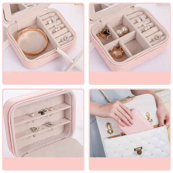 Cool Jewels A Palm Sized Compact Jewelry BoxGood things come in small packages, just like this Cool Jewels Jewelry Box!

Keep your precious jewelry safe and close at hand. Designed to fit in your palm, this coPalm Sized Compact Jewelry BoxJewelry BoxPalm Sized Compact Jewelry Box