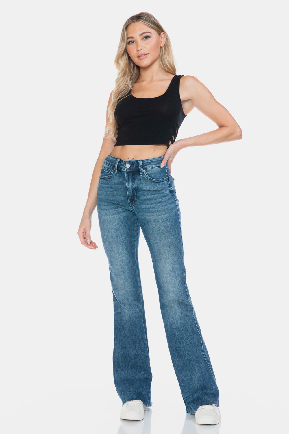 Judy Blue Full Size Tummy Control Cut Hem Flare JeansThe MR Tummy Control Vintage Wash Cut Hem Flare is a stylish and flattering pair of jeans. With its tummy control feature, it helps create a streamlined silhouette. Judy Blue Full Size Tummy Control Cut Hem Flare JeansPantsJudy Blue Full Size Tummy Control Cut Hem Flare Jeans