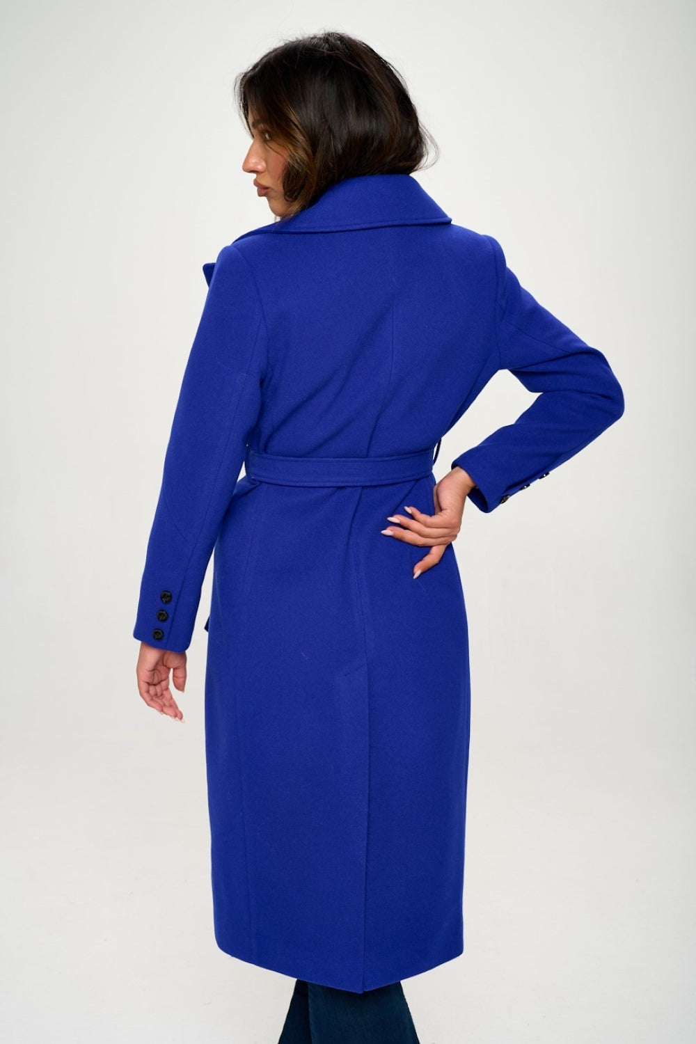 Coalition LA Double-Breasted Longline Coat with BeltThis double-breasted longline coat with belt is a sophisticated and stylish outerwear option. The double-breasted design adds a timeless and elegant touch to the coaCoalition LA Double-Breasted Longline CoatCoalition LA Double-Breasted Longline Coat