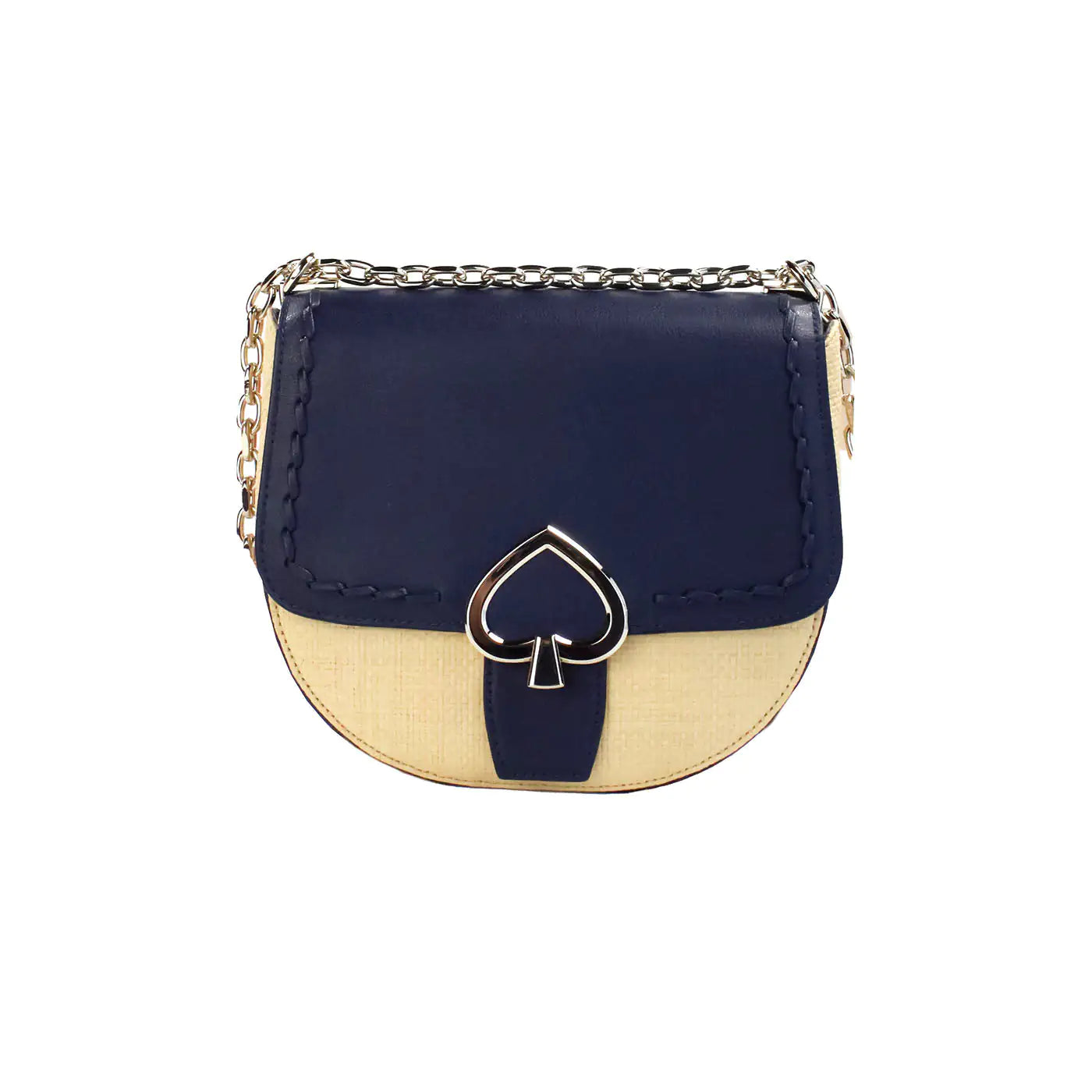 Kate Spade Robyn Straw Nightcap Leather Saddle Bag – Effortless Elegance