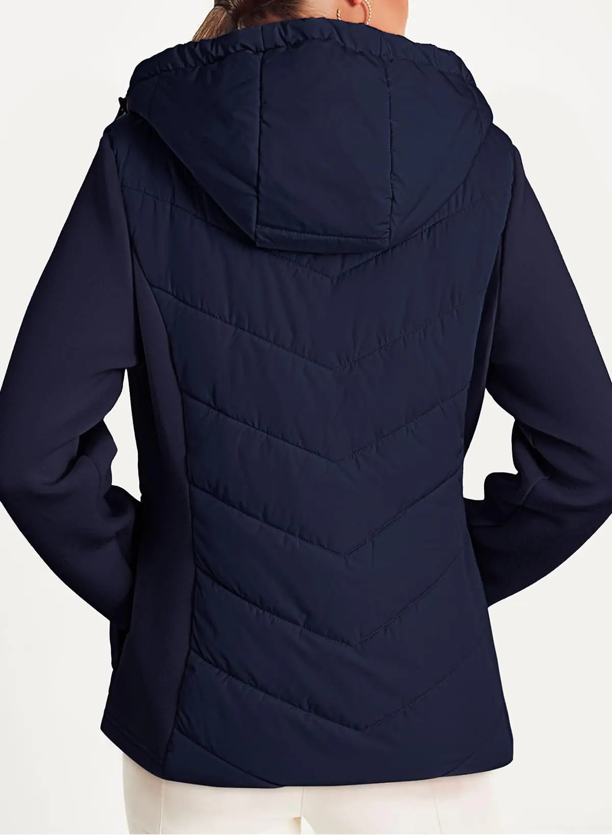 Dokotoo Women's Warm Quilted Lightweight Puffer Jacket Slim Fit ElastiStay cozy and stylish with our Women's Warm Quilted Lightweight Puffer Jacket. Designed with a slim fit, elastic patchwork details, and a casual hooded style, this cDokotoo Women'CoatsDokotoo Women'