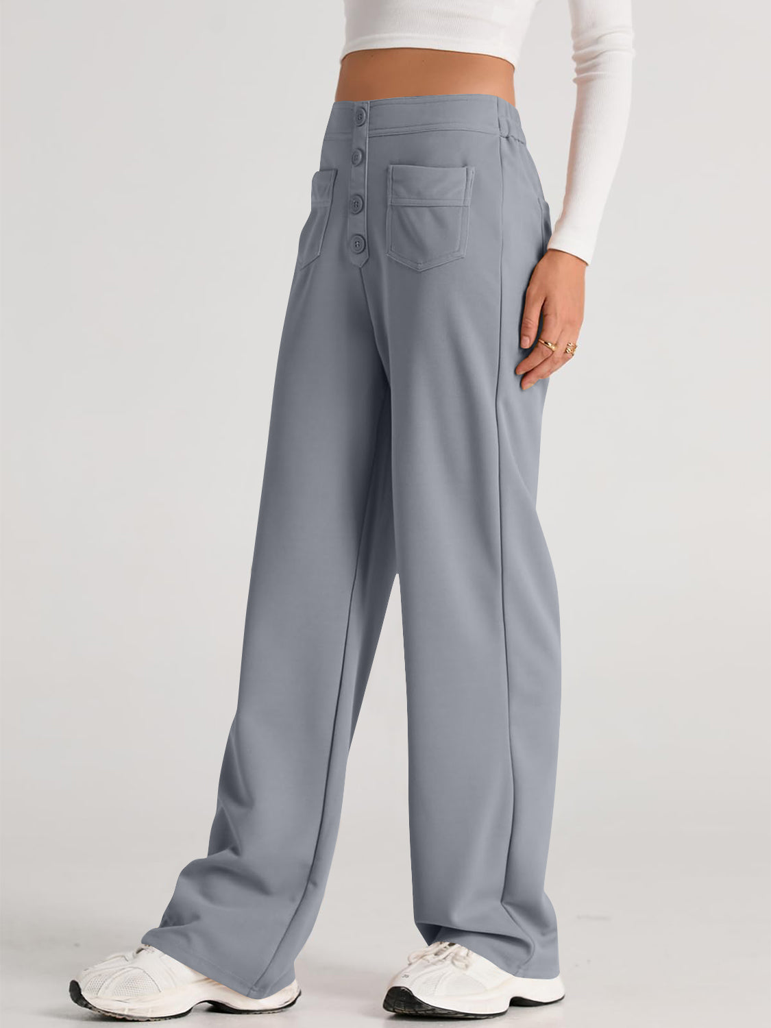 High Waist Wide Leg PantsFeatures: Pocketed
Sheer: Opaque
Material composition: 95% polyester, 5% spandex
Care instructions: Machine wash cold. Tumble dry low.
Imported
Product Measurements High Waist Wide Leg PantsPantsHigh Waist Wide Leg Pants