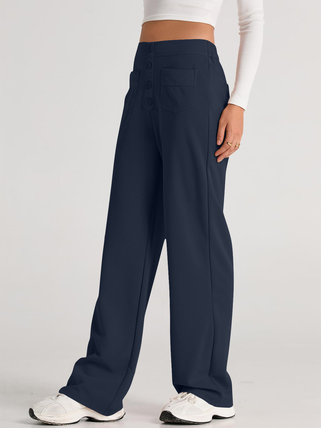 High Waist Wide Leg PantsFeatures: Pocketed
Sheer: Opaque
Material composition: 95% polyester, 5% spandex
Care instructions: Machine wash cold. Tumble dry low.
Imported
Product Measurements High Waist Wide Leg PantsPantsHigh Waist Wide Leg Pants