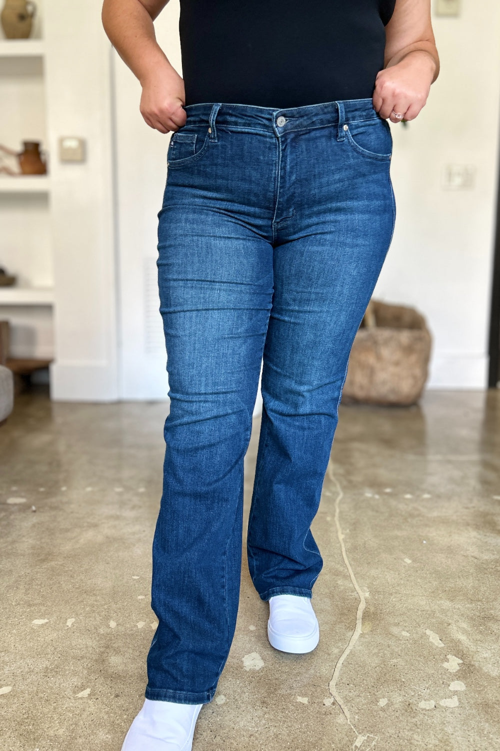 Judy Blue Full Size Tummy Control Straight JeansThe Tummy Control Straight Jeans are designed to provide a flattering and slimming fit with their tummy control feature. These jeans offer both style and comfort, maJudy Blue Full Size Tummy Control Straight JeansPantsJudy Blue Full Size Tummy Control Straight Jeans