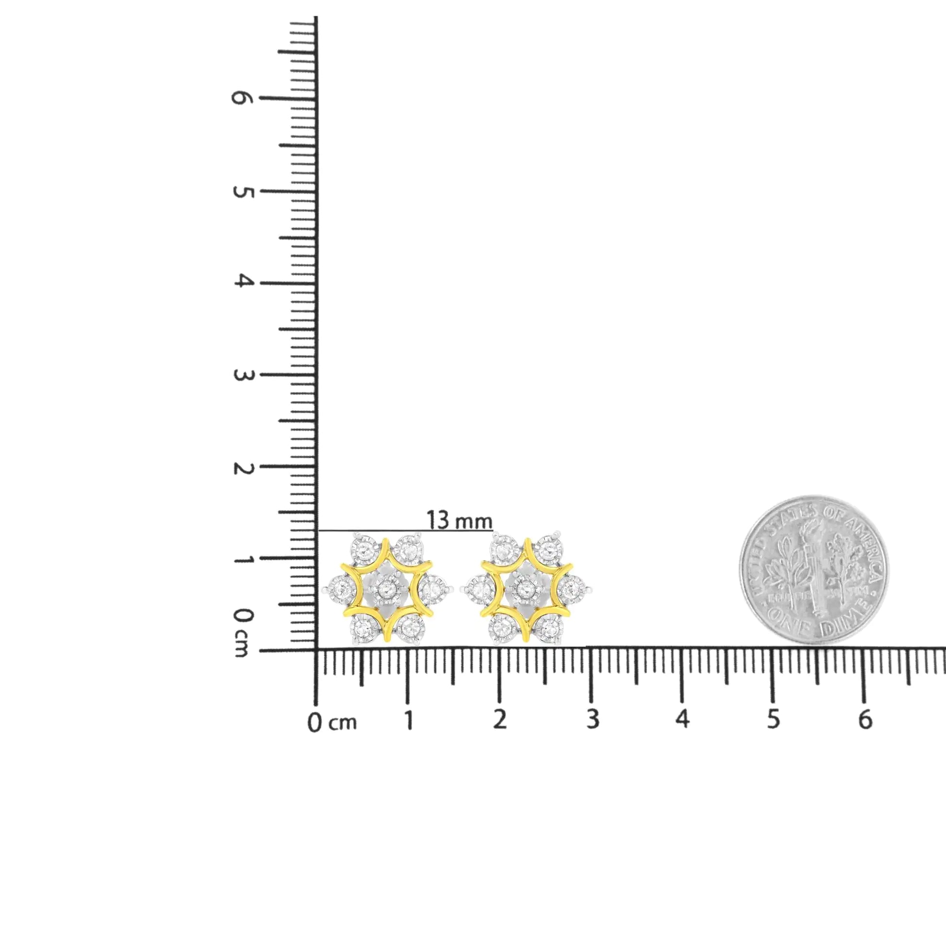 xquisite Fine Jewelry Collection - 10k Gold-Plated Diamond Snowflake Earrings | 1/4ct TDW