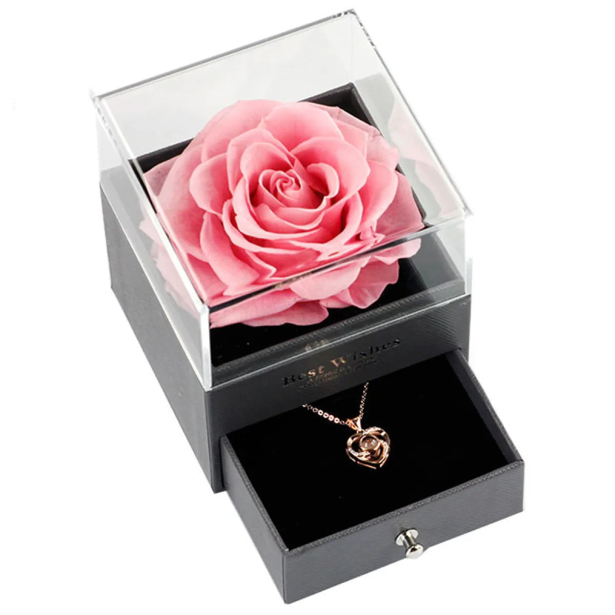 Preserved Rose Jewelry Box Necklace