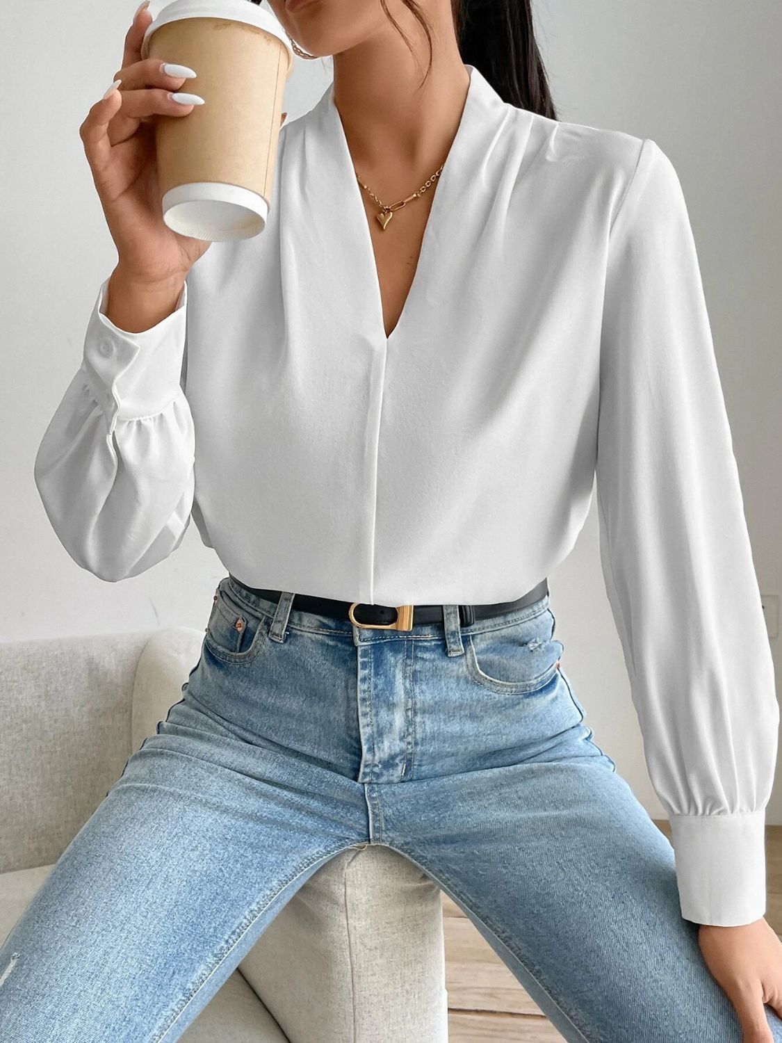 V Neck Long Sleeve TopFeatures: Basic style
Sheer: Opaque
Stretch: No stretch
Material composition: 100% polyester
Care instructions: Machine wash cold. Tumble dry low.
Imported
Product MNeck Long Sleeve TopTee ShirtNeck Long Sleeve Top