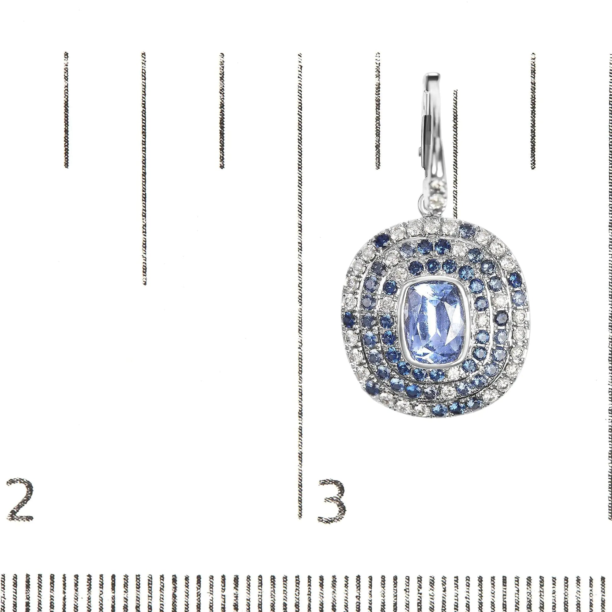 18K White Gold Natural Blue Sapphire and Diamond Scattered Halo Drop aStep into a realm of timeless elegance with our 18K White Gold Natural Blue Sapphire and Diamond Scattered Halo Drop and Dangle Lever back Earrings. Adorned with 96 18K White Gold Natural Blue Sapphire18K White Gold Natural Blue Sapphire