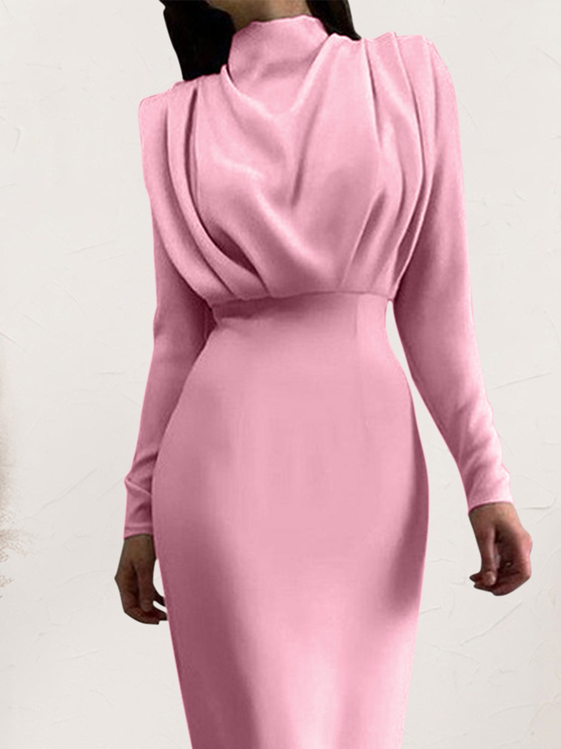 Ruched Turtleneck Long Sleeve DressFeatures: Ruched
Sheer: Opaque
Stretch: No stretch
Body: Not lined
Material composition: 100% Polyester
Care instructions: Machine wash cold. Tumble dry low.
ImporteRuched Turtleneck Long Sleeve DressRuched Turtleneck Long Sleeve Dress