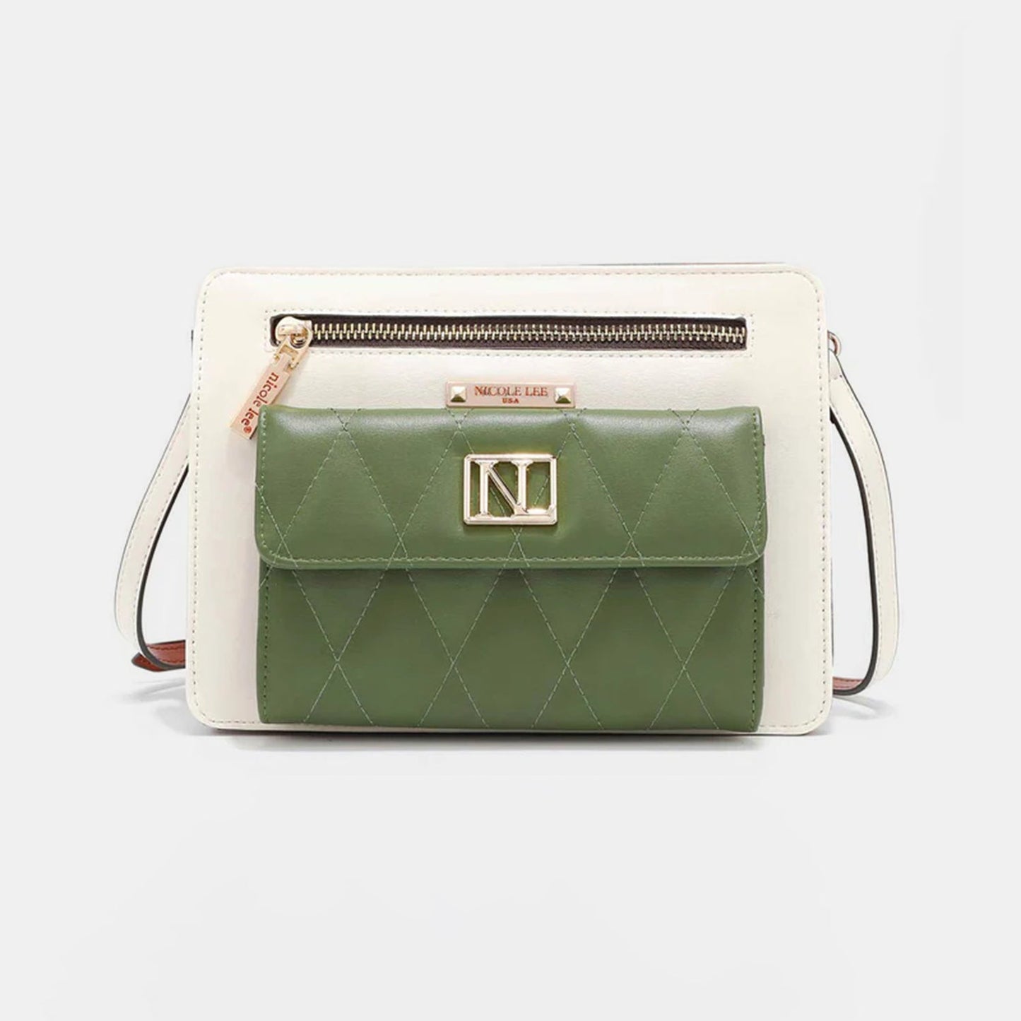 Nicole Lee USA Color Block Crossbody BagThis Color Block Crossbody Bag is a stylish and eye-catching accessory to elevate any outfit. The color block design adds a modern and playful touch to the bag. WithNicole Lee USA Color Block Crossbody BagNicole Lee USA Color Block Crossbody Bag