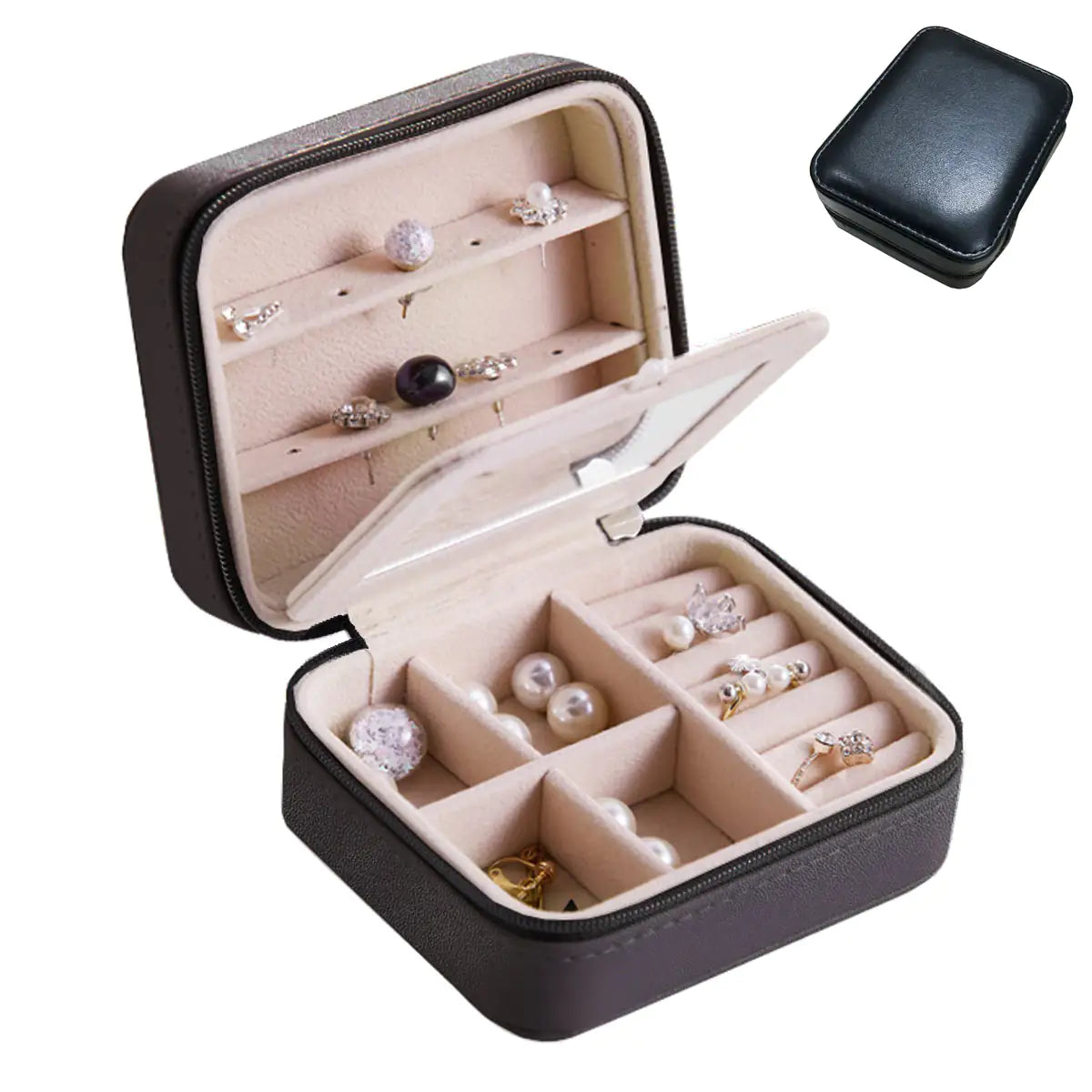 Cool Jewels A Palm Sized Compact Jewelry BoxGood things come in small packages, just like this Cool Jewels Jewelry Box!

Keep your precious jewelry safe and close at hand. Designed to fit in your palm, this coPalm Sized Compact Jewelry BoxJewelry BoxPalm Sized Compact Jewelry Box