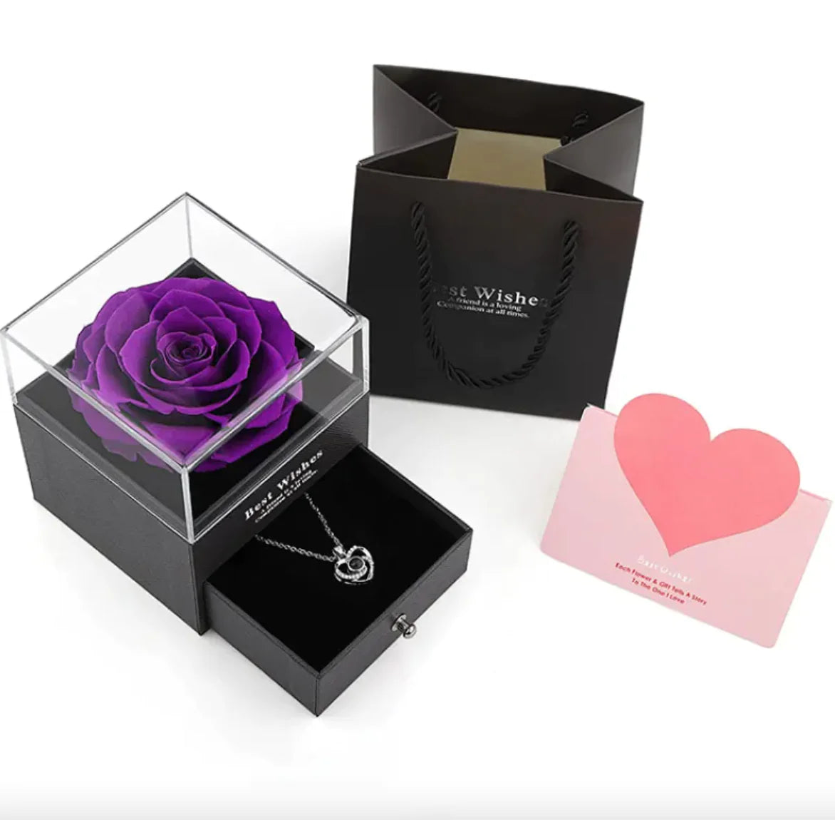 Acrylic Preserved Rose Jewelry Gift Box – Elegant Display for Jewelry Present your jewelry in a stunning and elegant way with the Acrylic Preserved Rose Jewelry Gift Box. Featuring a preserved rose at its center, this beautiful box comAcrylic Preserved Rose Jewelry Gift Box – Elegant DisplayJewelry BoxAcrylic Preserved Rose Jewelry Gift Box – Elegant Display