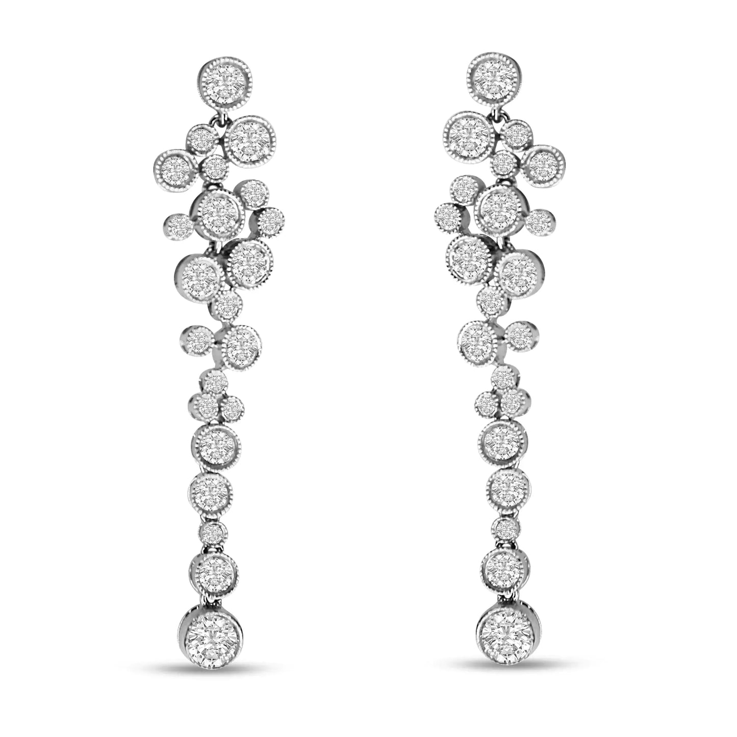 18K White Gold  Round Diamond Waterfall Drop Dangle Stud EarringsDrape yourself in the exquisite sparkle of these diamond waterfall earrings! A perfect statement piece for day or night, these dangle drop earrings are simply splend18K White Gold Round Diamond Waterfall Drop Dangle Stud EarringsEarrings18K White Gold Round Diamond Waterfall Drop Dangle Stud Earrings