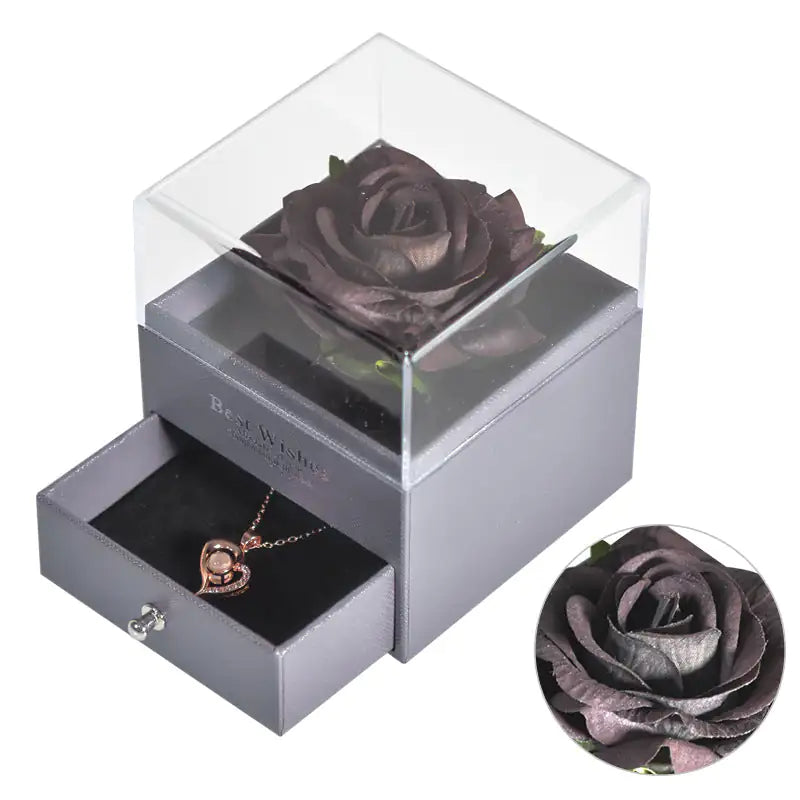 Jewelry Box Preserved Flower Rose Necklace Box