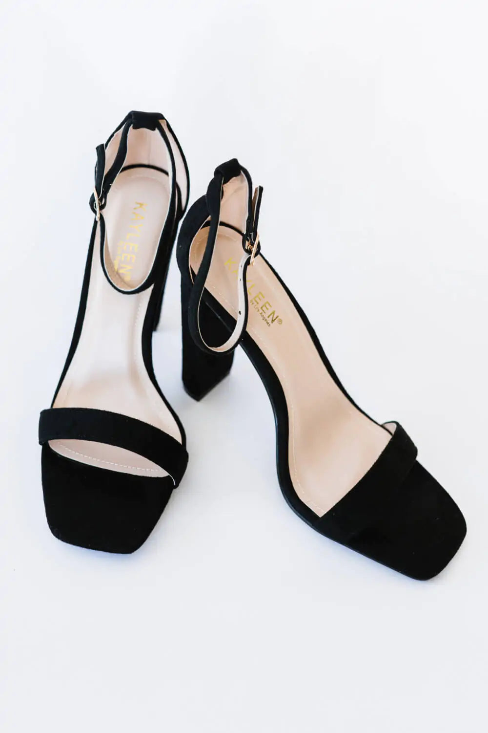 Elegant Block Heel SandalsThese block heel sandals will polish off your ensemble. Made of faux suede, these elegant shoes feature a simple thin strap in the front and an adjustable strap arouElegant Block Heel SandalsElegant Block Heel Sandals