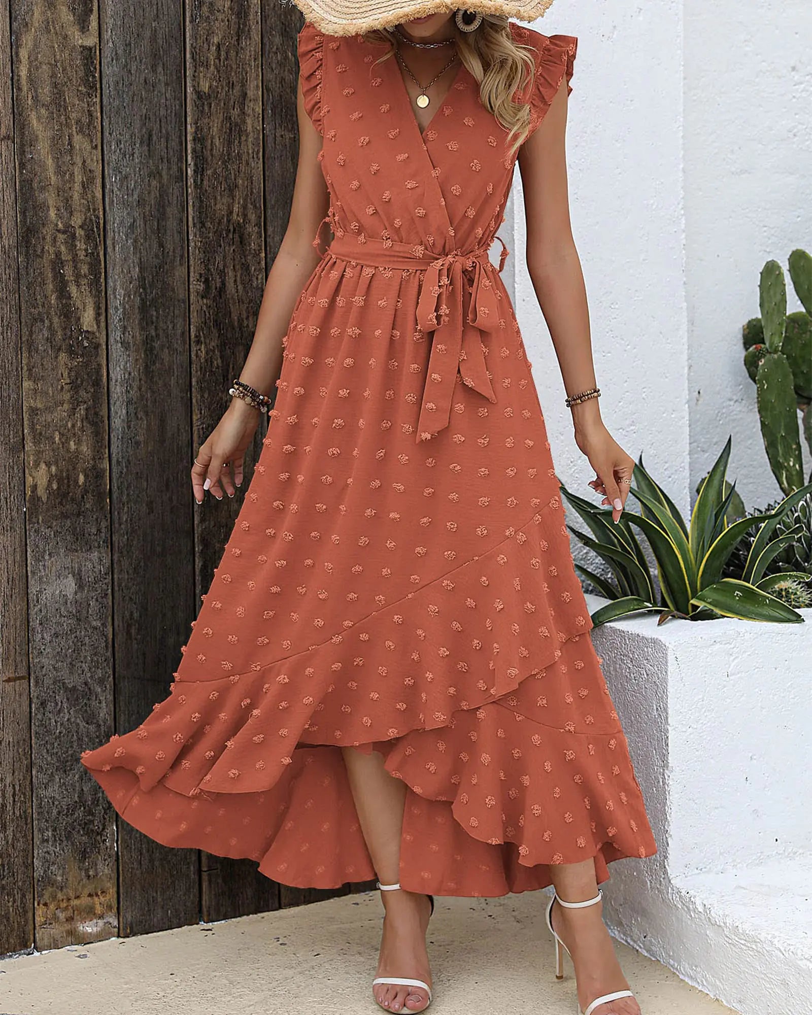 BTFBM Women 2024 Summer V Neck Dress Cap Sleeve Swiss Dot Boho Ruffle Summer V-Neck Maxi Dress is a stunning blend of elegance and boho charm. Designed with cap sleeves and a playful Swiss dot texture, this dress features a flattering Neck Dress Cap Sleeve Swiss Dot Boho Ruffle Slit Beach Cocktail Party Flowy Long Maxi Dresses Medium Swiss Dot Orange RedNeck Dress Cap Sleeve Swiss Dot Boho Ruffle Slit Beach Cocktail Party Flowy Long Maxi Dresses Medium Swiss Dot Orange Red