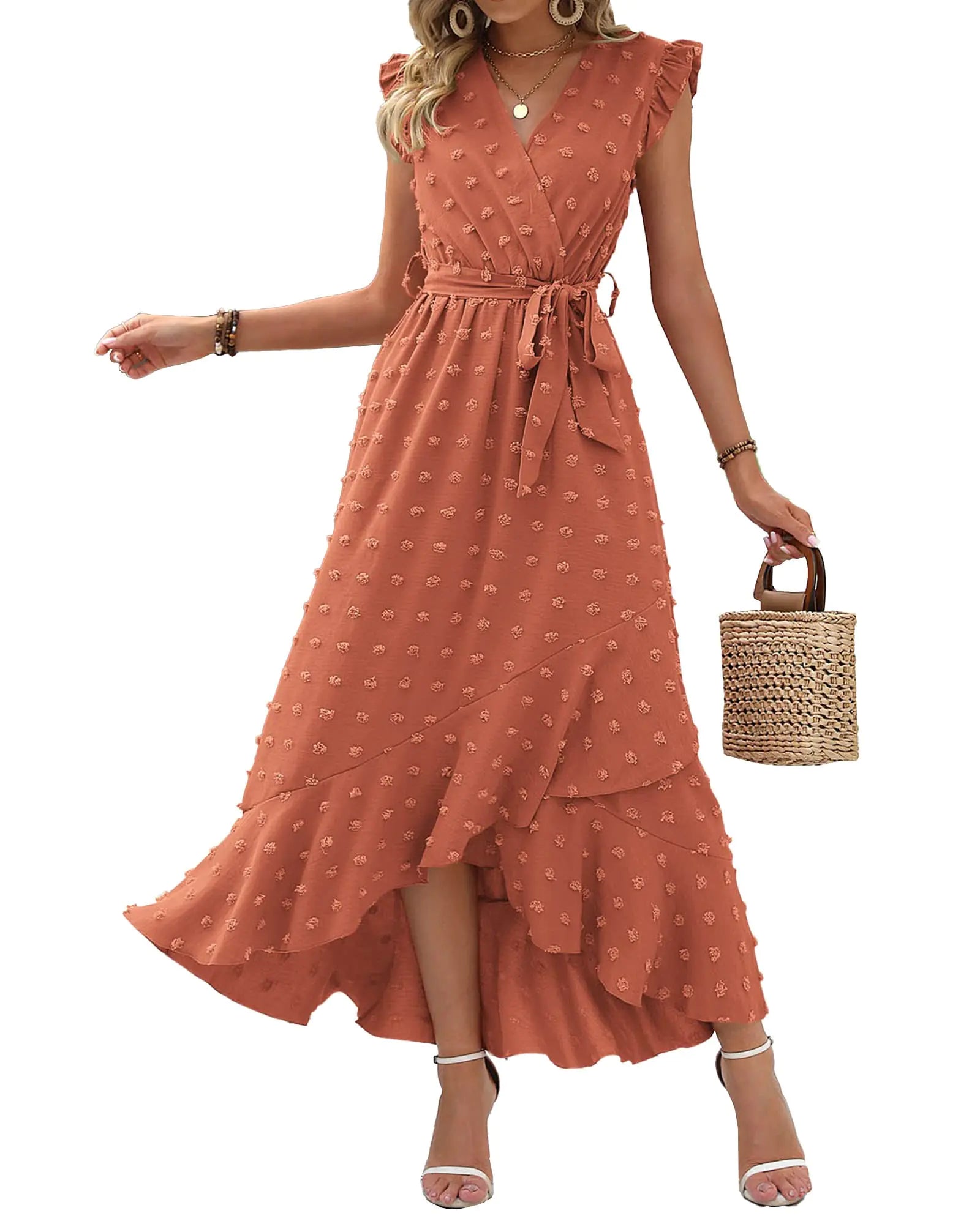 BTFBM Women 2024 Summer V Neck Dress Cap Sleeve Swiss Dot Boho Ruffle Summer V-Neck Maxi Dress is a stunning blend of elegance and boho charm. Designed with cap sleeves and a playful Swiss dot texture, this dress features a flattering Neck Dress Cap Sleeve Swiss Dot Boho Ruffle Slit Beach Cocktail Party Flowy Long Maxi Dresses Medium Swiss Dot Orange RedNeck Dress Cap Sleeve Swiss Dot Boho Ruffle Slit Beach Cocktail Party Flowy Long Maxi Dresses Medium Swiss Dot Orange Red