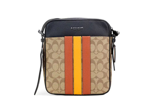 Coach Hudson 21 Khaki Terracotta Signature Varsity Stripe CrossbodyAdd sporty sophistication to your look with the Coach Hudson 21 Khaki Terracotta Signature Varsity Stripe Crossbody. Featuring Coach's iconic signature canvas in khaCoach Hudson 21 Khaki Terracotta Signature Varsity Stripe CrossbodyCoach Hudson 21 Khaki Terracotta Signature Varsity Stripe Crossbody