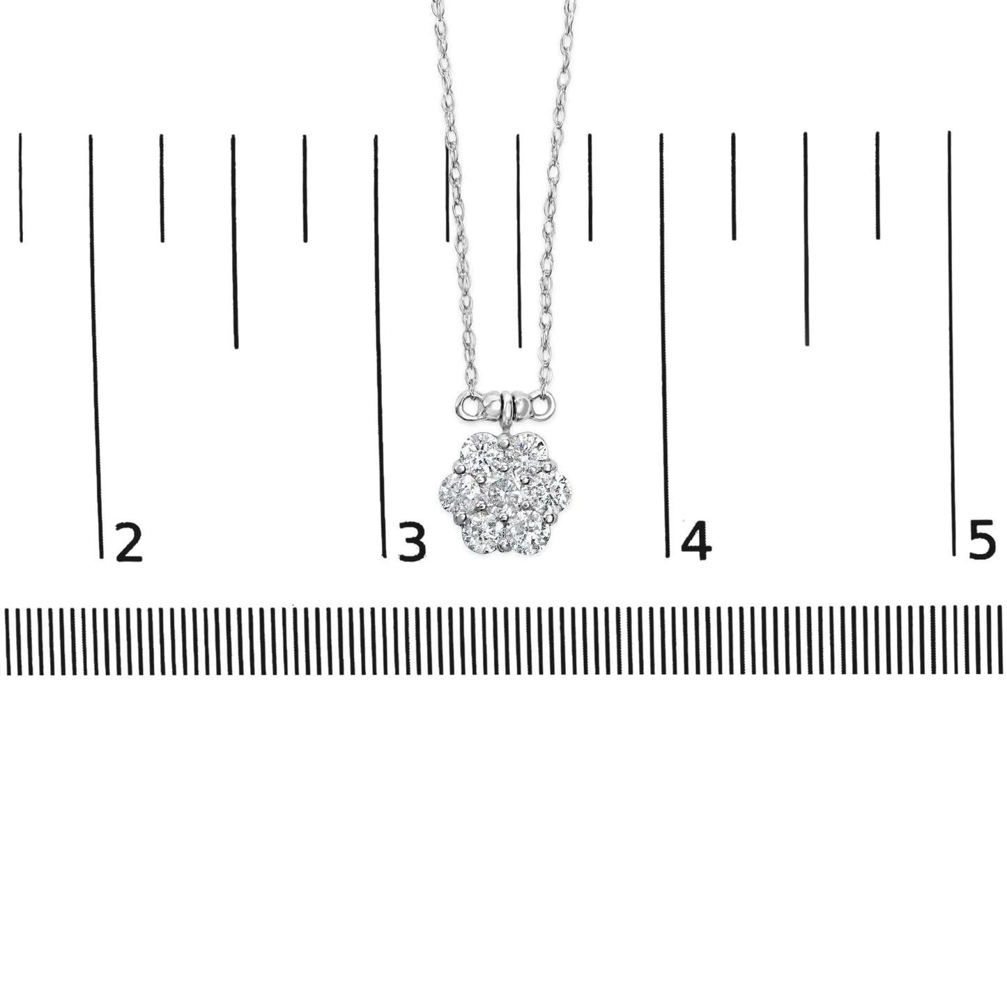 10K White Gold 3.0 Cttw Round-Cut Diamond 7 Stone Cluster Station NeckBring a touch of timeless elegance to your jewelry collection with this exquisite flower station necklace. Crafted from 10K white gold, this stunning piece features 10K White Gold 3Necklace10K White Gold 3