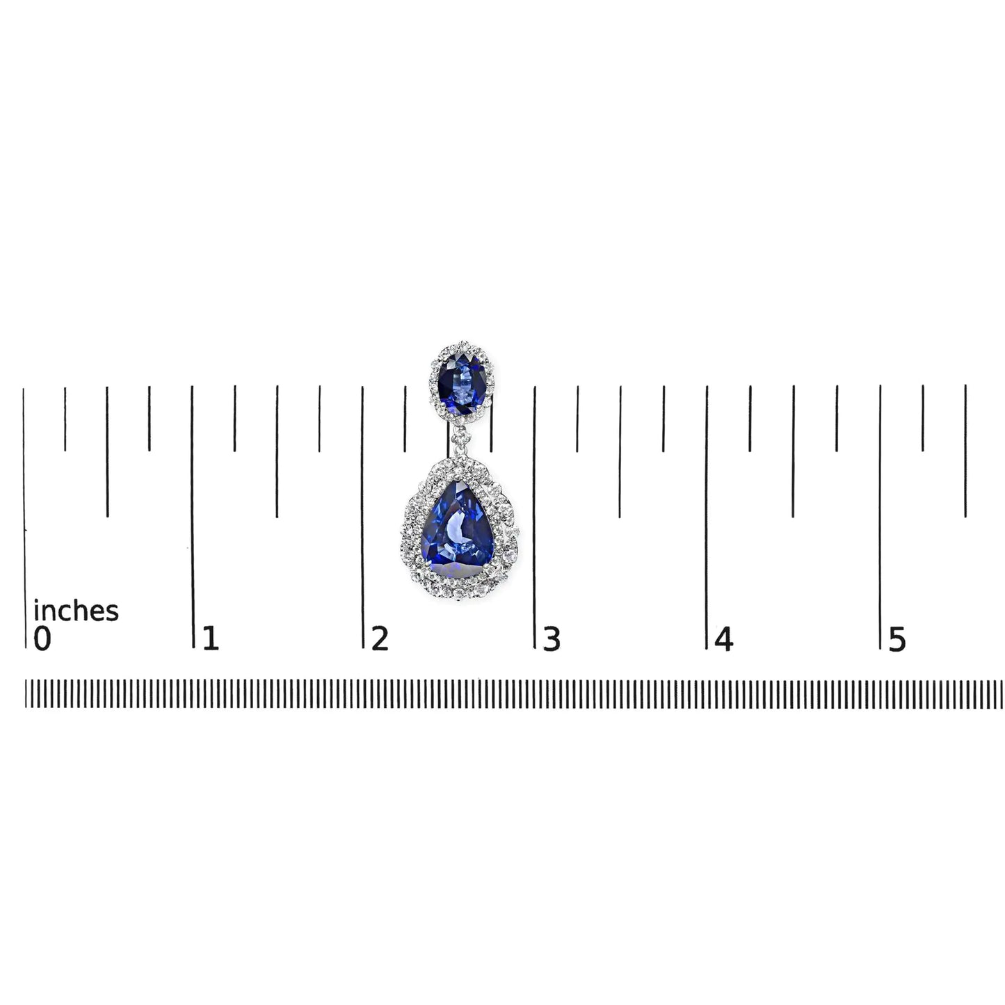 Drop Earrings for Women - 18K White Gold Sapphire Diamond