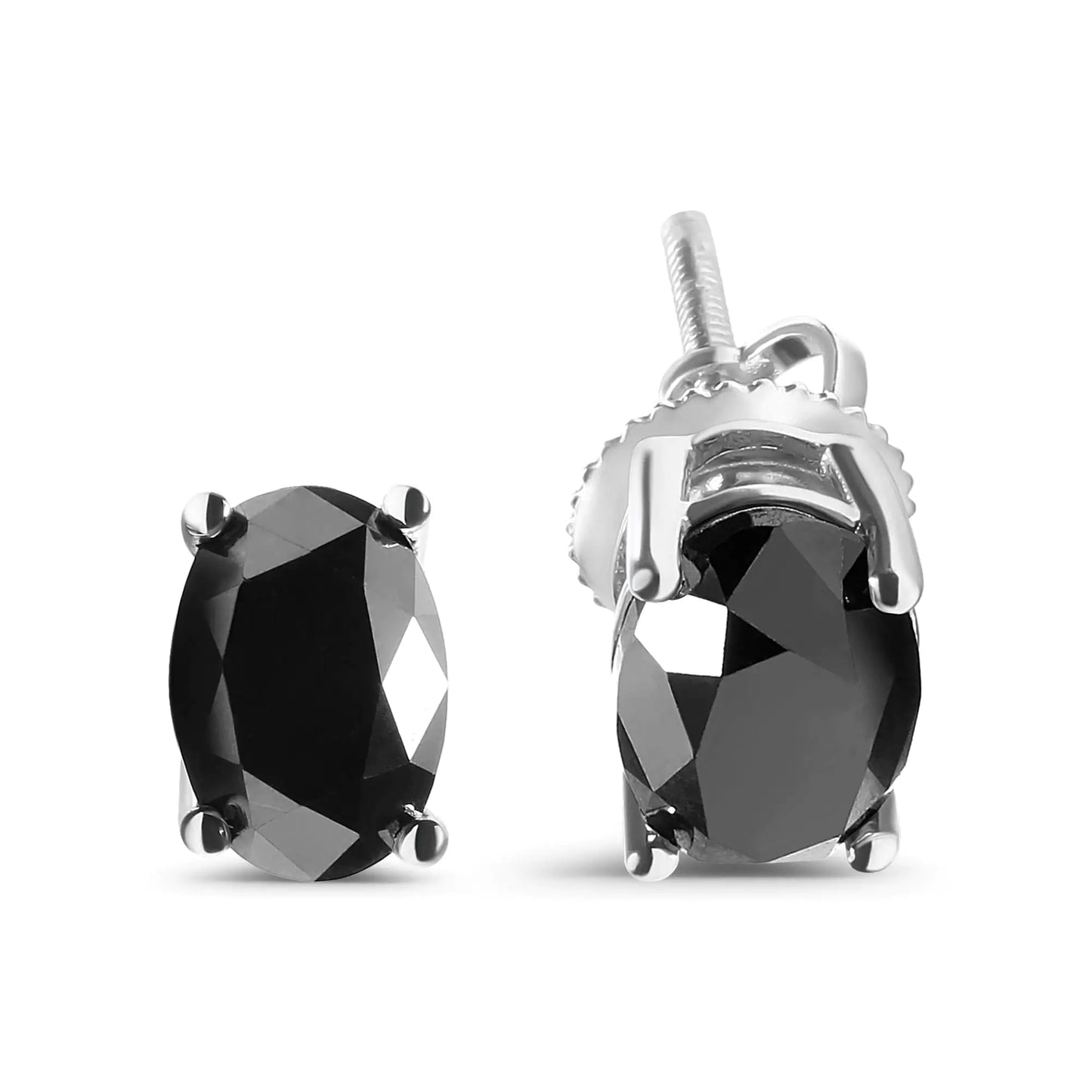 3 Carat Black Diamond Stud Earrings in 14K White Gold: Bold EleganceMake a bold and unforgettable statement with these elegant black diamond stud earrings, crafted in luxurious 14K white gold. Featuring two breathtaking oval-cut blac3 Carat Black Diamond Stud EarringsEarrings3 Carat Black Diamond Stud Earrings