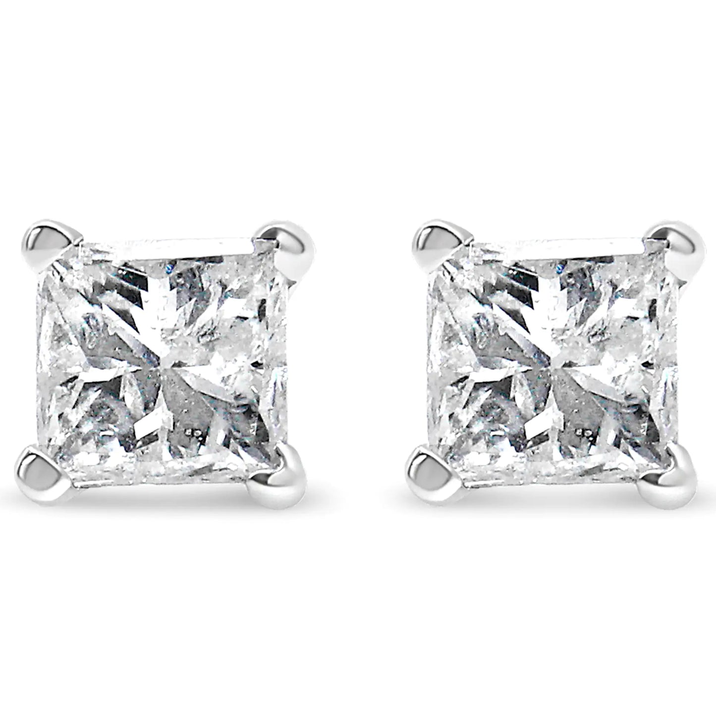 14K White Gold Princess-Cut Diamond Stud Earrings – 0.50 CTTWTimeless and elegant, these 14K White Gold Princess-Cut Diamond Stud Earrings are a must-have for any jewelry collection. Featuring 0.50 carat total weight of stunni14K White Gold Princess-Cut Diamond StudEarrings14K White Gold Princess-Cut Diamond Stud