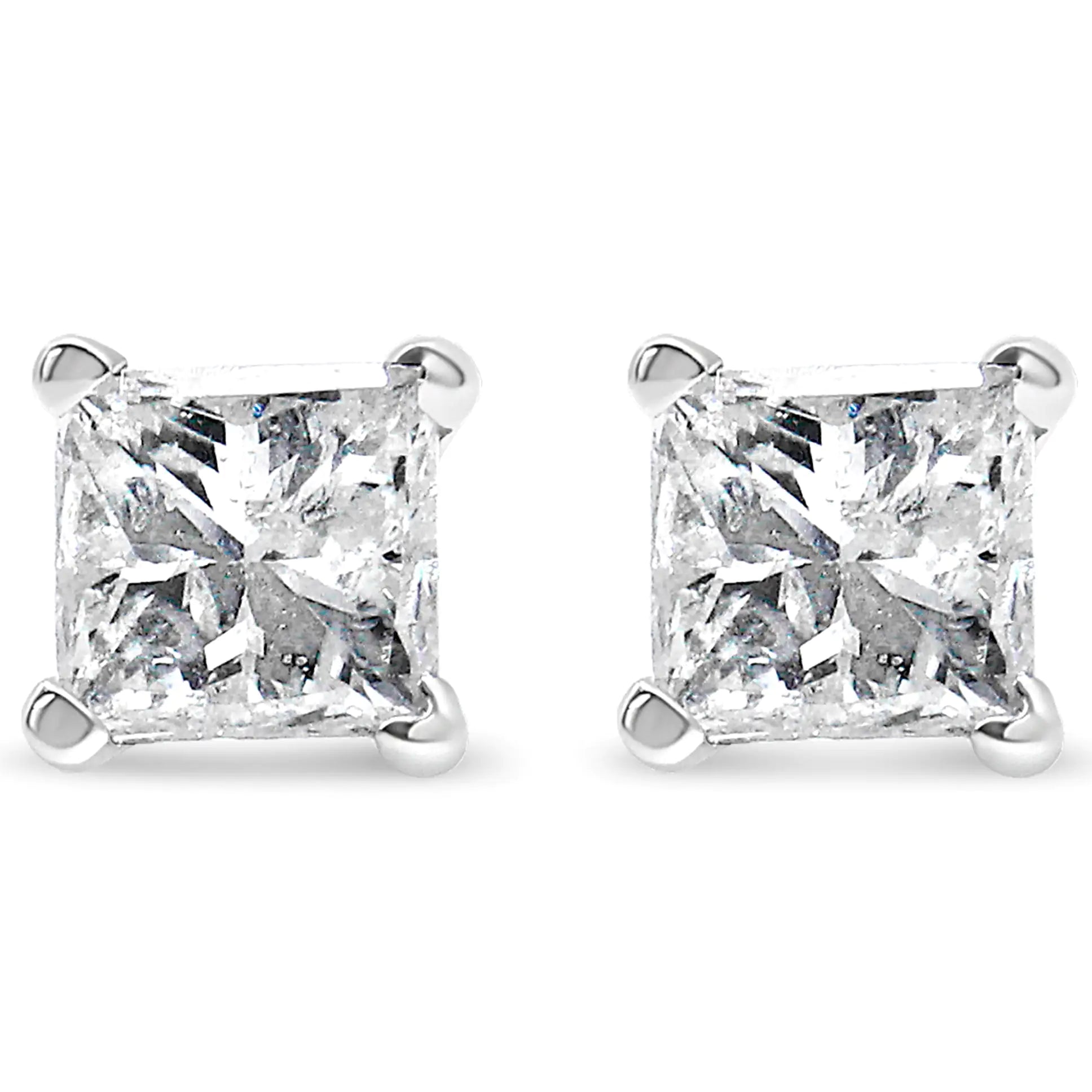 14K White Gold Princess-Cut Diamond Stud Earrings – 0.50 CTTWTimeless and elegant, these 14K White Gold Princess-Cut Diamond Stud Earrings are a must-have for any jewelry collection. Featuring 0.50 carat total weight of stunni14K White Gold Princess-Cut Diamond StudEarrings14K White Gold Princess-Cut Diamond Stud