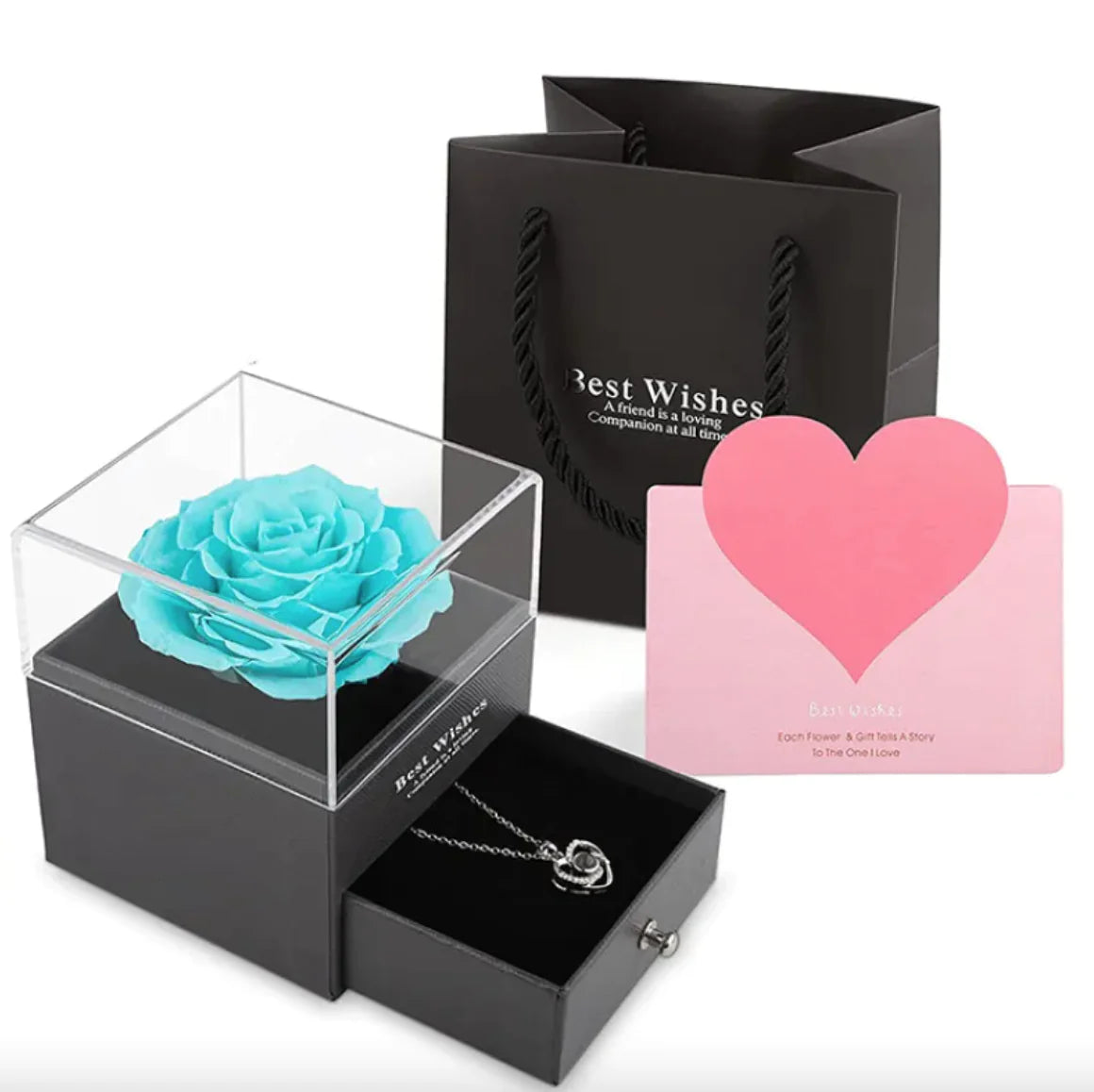 Acrylic Preserved Rose Jewelry Gift Box – Elegant Display for Jewelry Present your jewelry in a stunning and elegant way with the Acrylic Preserved Rose Jewelry Gift Box. Featuring a preserved rose at its center, this beautiful box comAcrylic Preserved Rose Jewelry Gift Box – Elegant DisplayJewelry BoxAcrylic Preserved Rose Jewelry Gift Box – Elegant Display