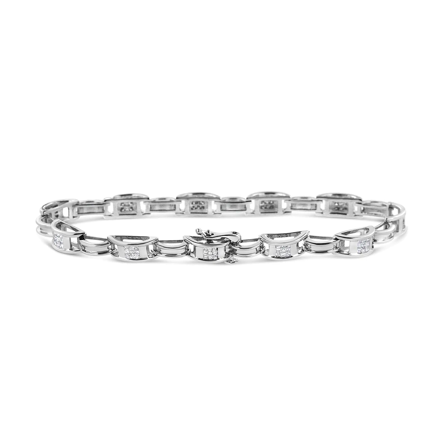 14K White Gold Tennis Bracelet with 1.0 Cttw Princess Diamonds – TimelExperience unparalleled sophistication with this 14K White Gold Tennis Bracelet, showcasing 1.0 carat total weight (CTTW) of stunning princess-cut diamonds. The slee0 Cttw Princess Diamonds – Timeless EleganceBracelet0 Cttw Princess Diamonds – Timeless Elegance