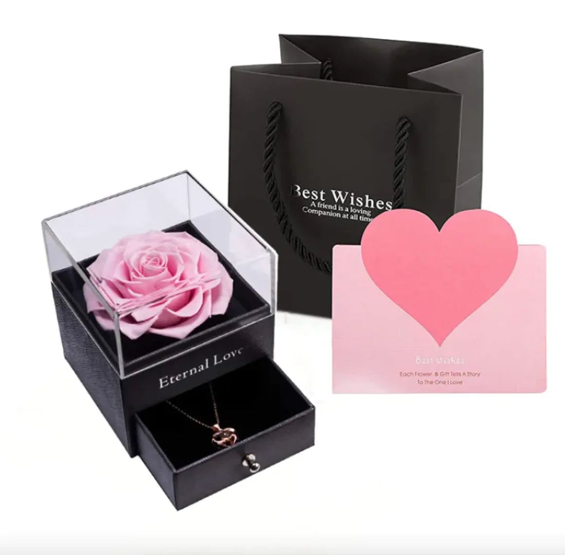 Acrylic Preserved Rose Jewelry Gift Box – Elegant Display for Jewelry Present your jewelry in a stunning and elegant way with the Acrylic Preserved Rose Jewelry Gift Box. Featuring a preserved rose at its center, this beautiful box comAcrylic Preserved Rose Jewelry Gift Box – Elegant DisplayJewelry BoxAcrylic Preserved Rose Jewelry Gift Box – Elegant Display